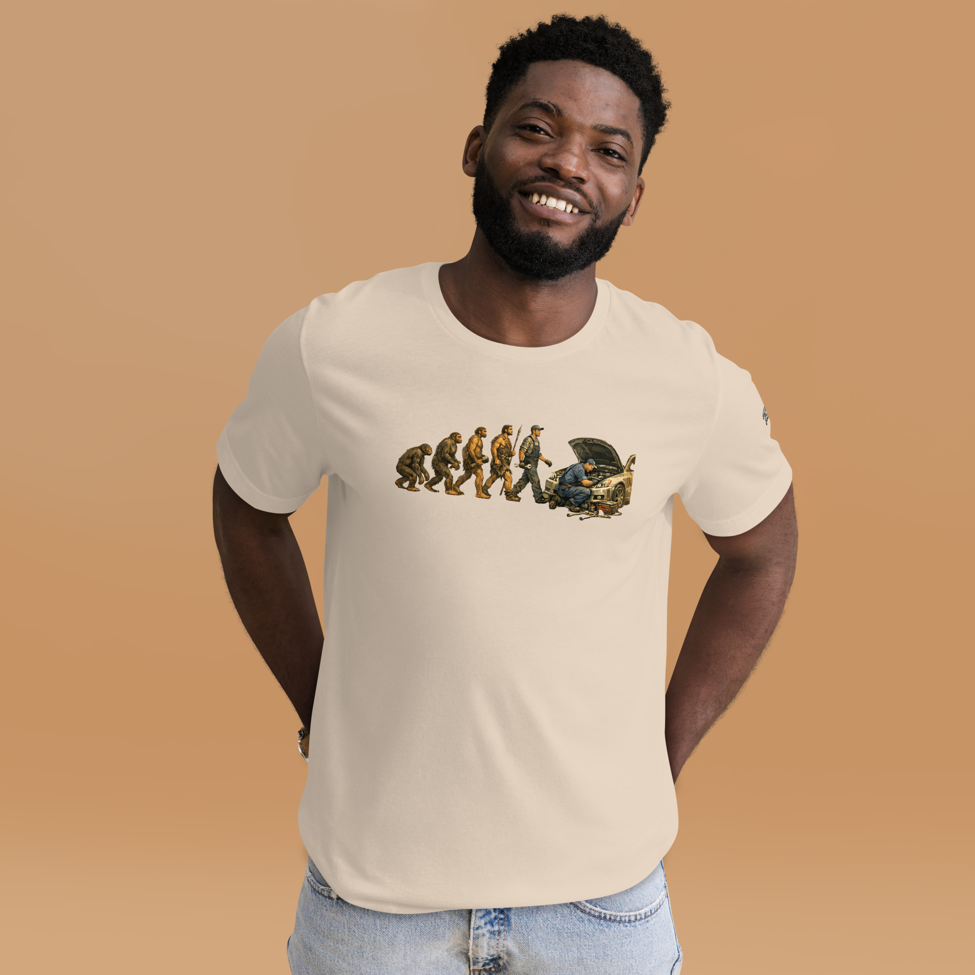Human Evolution Car Mechanic T-Shirt - Image 5